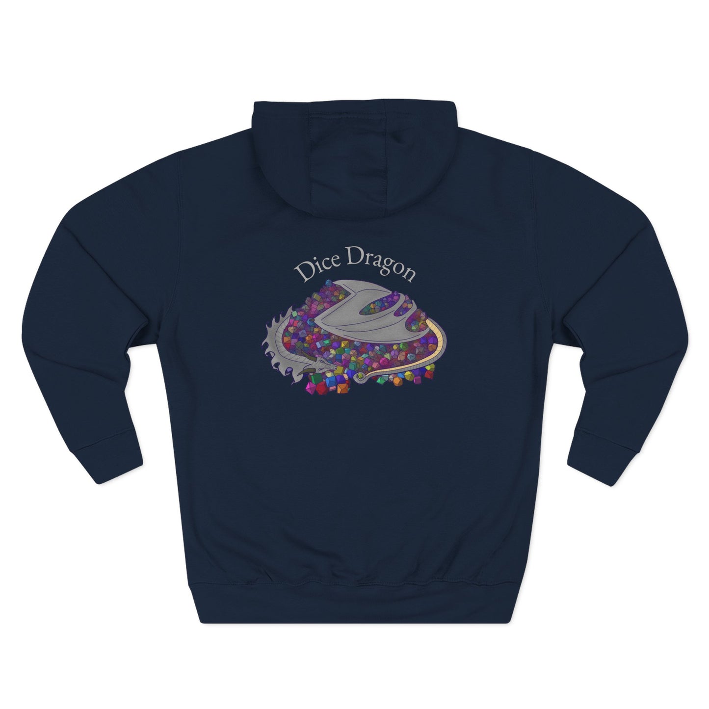 Grey Dice Dragon- Unisex Pullover Hoodie