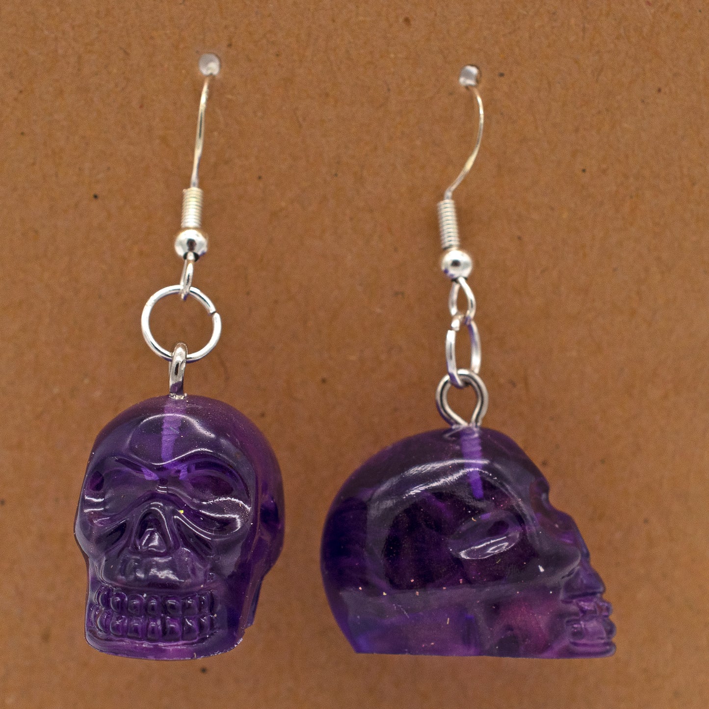 Purple Skull Earrings