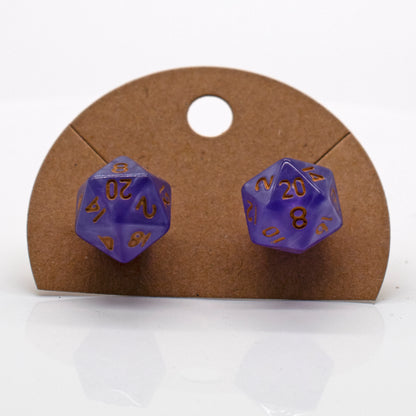 Halfling d20 Dice Stud Earrings