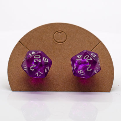 Halfling d20 Dice Stud Earrings