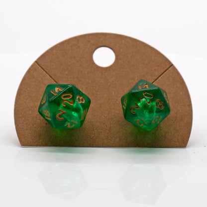 Halfling d20 Dice Stud Earrings