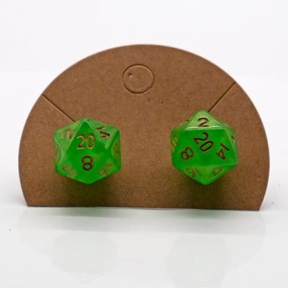 Halfling d20 Dice Stud Earrings