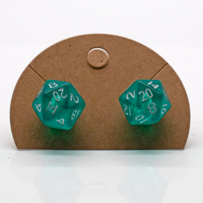 Halfling d20 Dice Stud Earrings