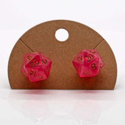 Halfling d20 Dice Stud Earrings