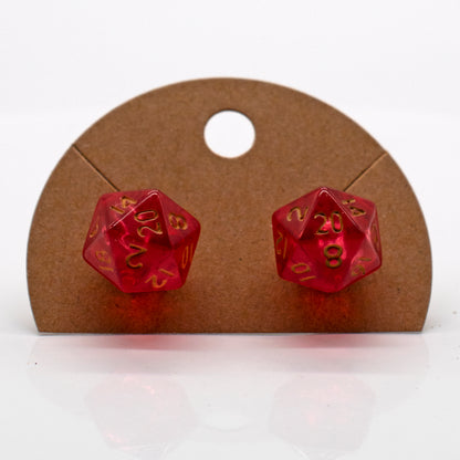 Halfling d20 Dice Stud Earrings