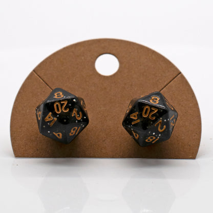 Halfling d20 Dice Stud Earrings