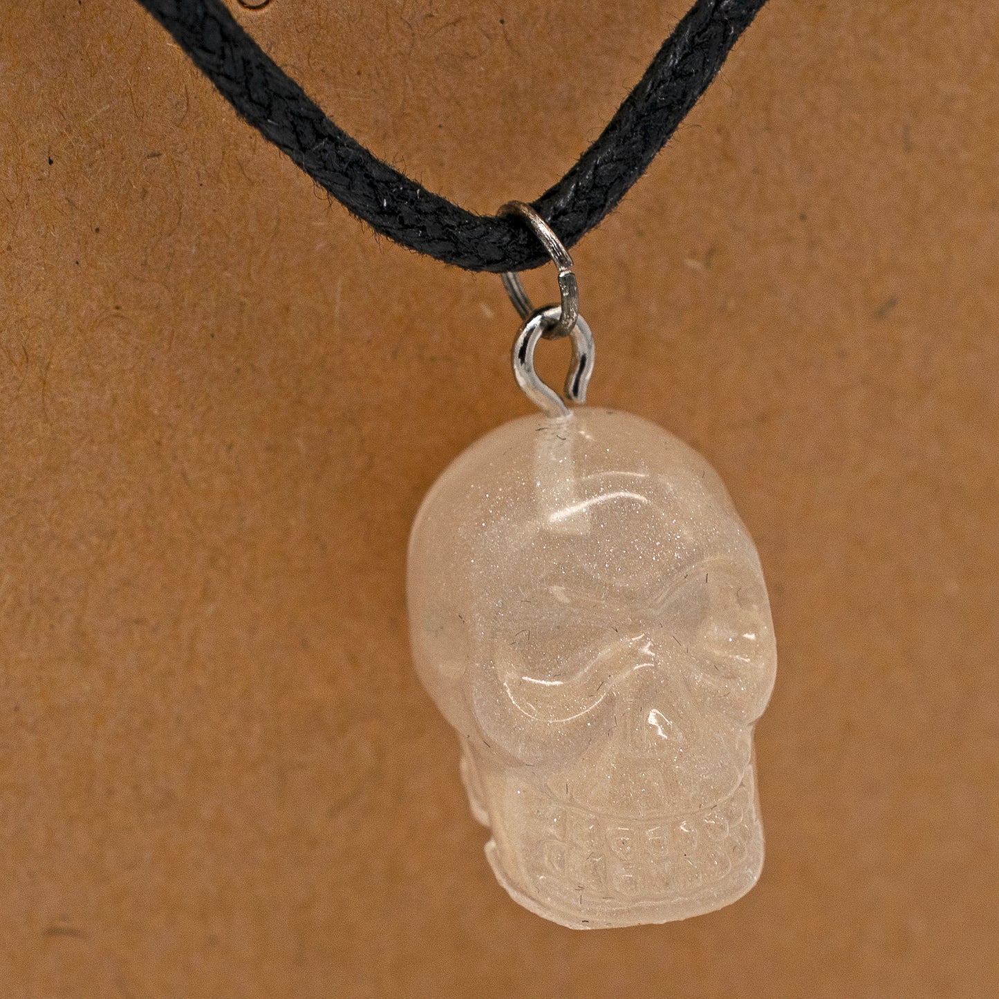 White Shimmer Skull Necklace