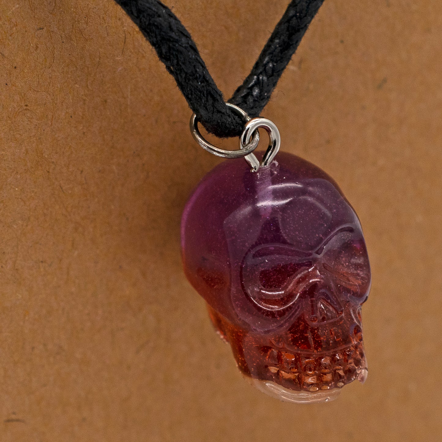 Purple & Red Skull Necklace