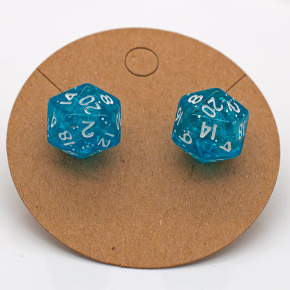 Halfling d20 Dice Stud Earrings