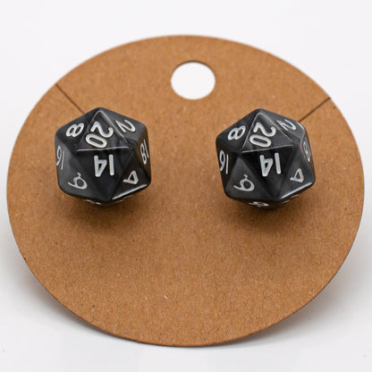 Halfling d20 Dice Stud Earrings